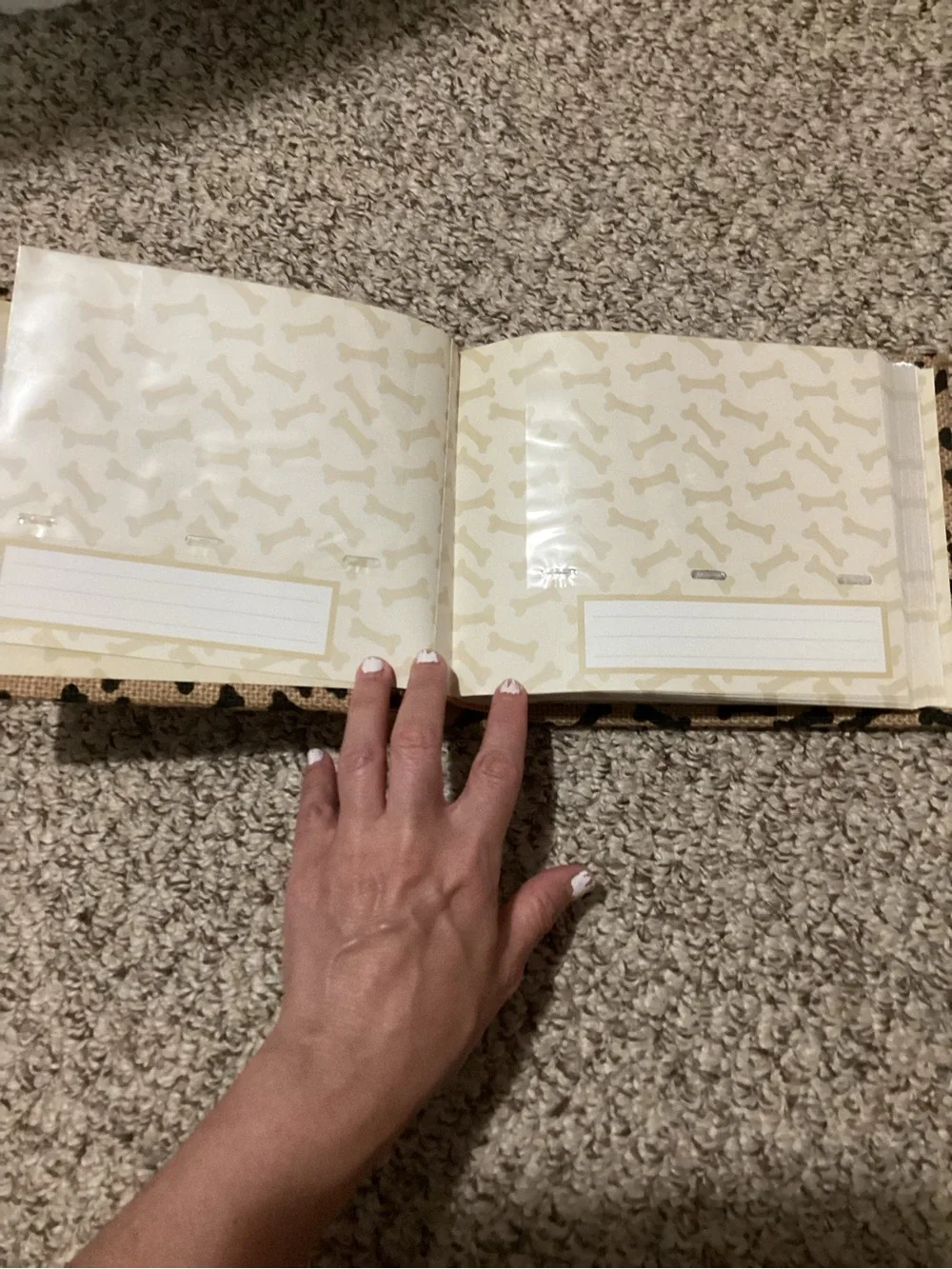 Dog Gone Cute Burlap Photo Album - Holds 80 4” X 6” Photos